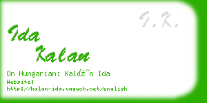 ida kalan business card